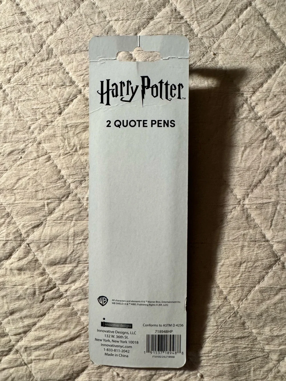 Warner Bros. Harry Potter Hedwig Fuzzy White Owl Beanie/Pen set